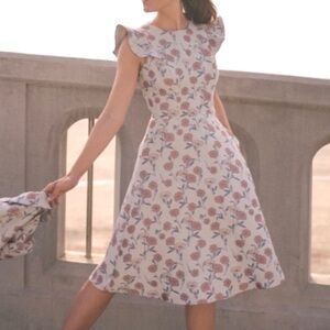 Gal Meets Glam Blush Floral A-Line Midi Dress